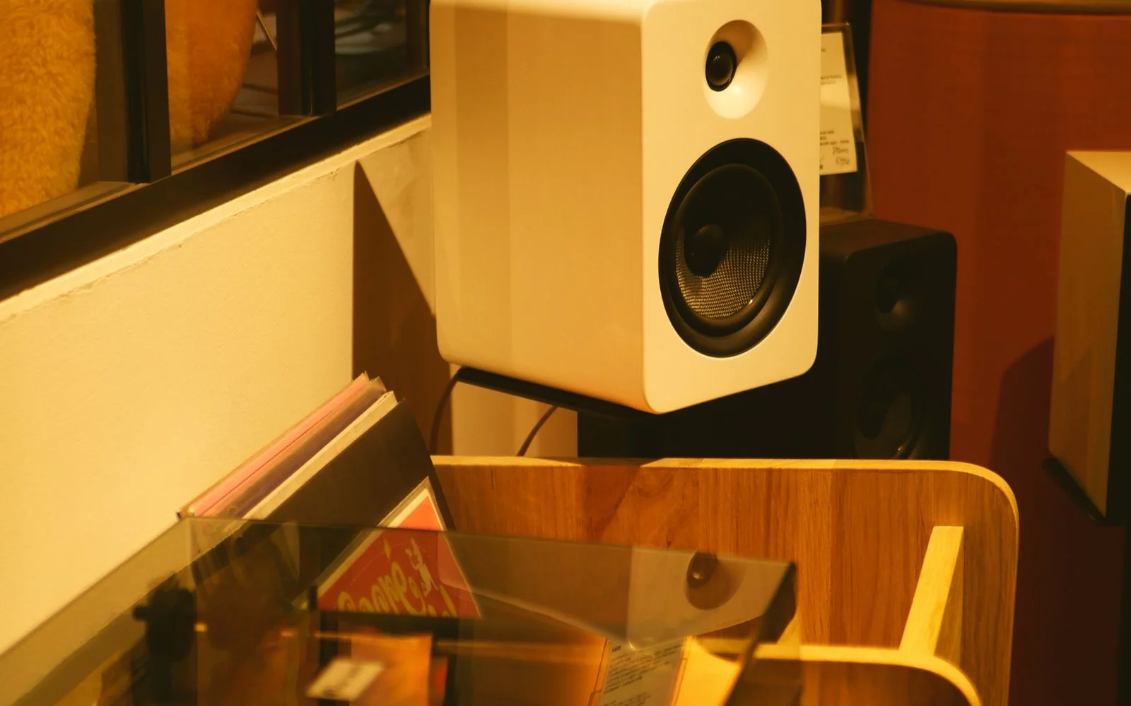 Audio gear in a lived-in everyday setting